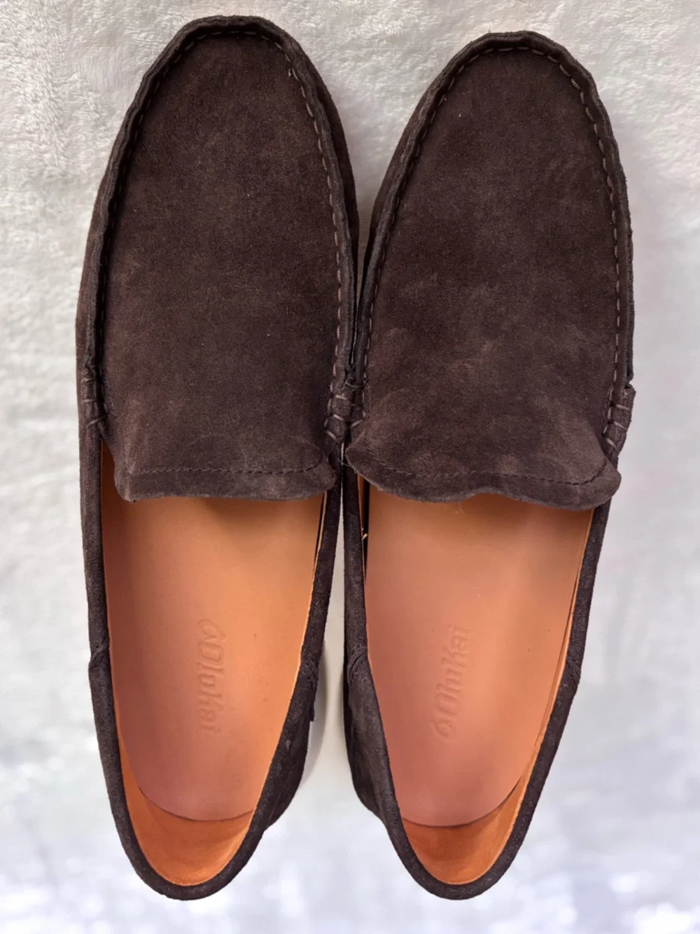 OLUKAI Men's Ka'a Brown Italian Suede Slip On Loafer--NEW--12